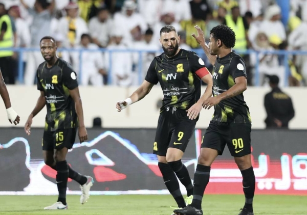Benzema netted the winning goal in the 72nd minute after receiving a pass from Haroun Kamara. (@SPL) 