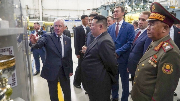 The North Korean leader visits the Yuri Gagarin Komsomolsk-on-Amur Aircraft Plant in Russia on Friday.