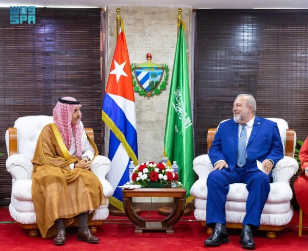 Cuban Prime Minister Manuel Marrero Cruz met with Saudi Foreign Minister Prince Faisal Bin Farhan in Havana, Cuba, on Saturday.