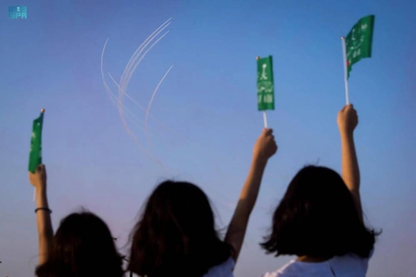 The Saudi Falcons Aerobatic Team will put on an aerial display across several cities to mark the National Day celebrations.