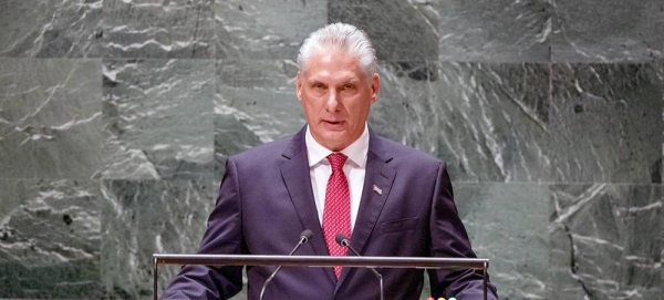 President Miguel Díaz-Canel Bermúdez of Cuba addresses the general debate of the General Assembly’s 78th session. — courtesy UN Photo/Cia Pak