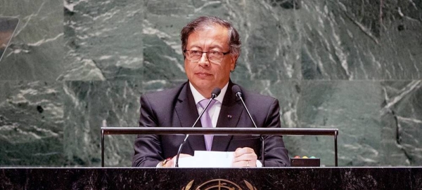 President Gustavo Petro Urrego of Colombia addresses the general debate of the General Assembly’s 78th session. — courtesy UN Photo/Cia Pak