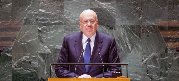 Mohammad Najib Azmi Mikati, President of the Council of Ministers of the Lebanese Republic, addresses the general debate of the General Assembly’s 78th session. — courtesy UN Photo/Cia Pak