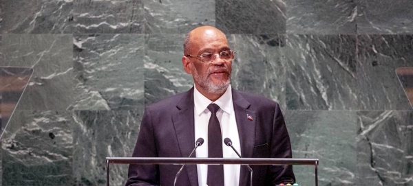 Prime Minister Ariel Henry of Haiti addresses the general debate of the General Assembly’s 78th session. — courtesy UN Photo/Cia Pak