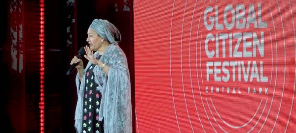 The Deputy Secretary-General Amina Mohammed addresses the audience at the Global Citizen Festival in New York’s Central Park. — courtesy UN News/Nathan Beriro