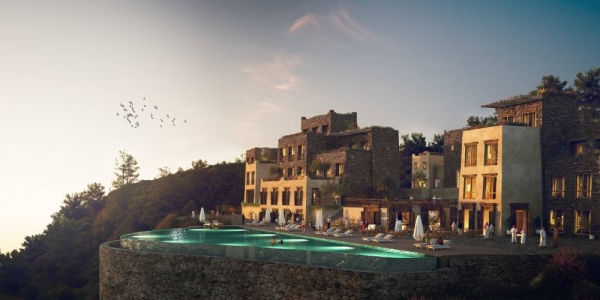 An imaginary rendering of one of the hotels and tourist destinations in Soudah Peaks. (Supplied) 
