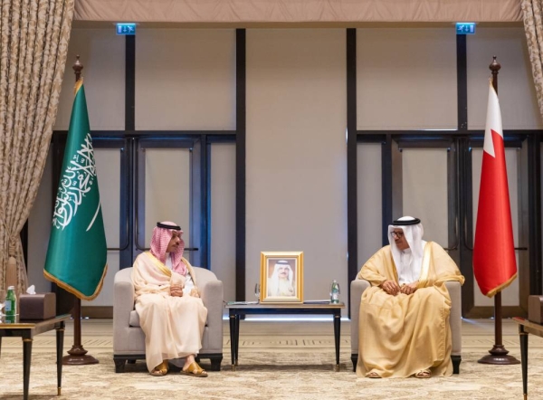 Saudi and Bahraini foreign ministers meet in Manama.