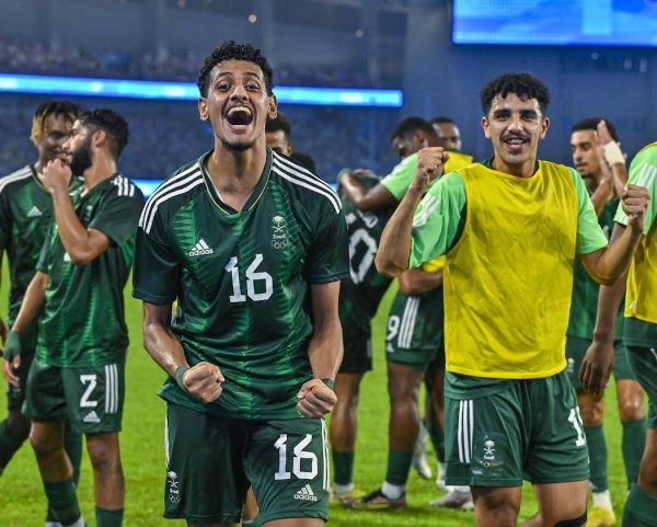 Mohammed Khalil Maran celebrating his goal in the pre-quarter final match against India in Hangzhou on Thursday.