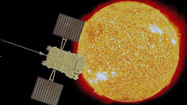 An illustration shows India's Aditya-L1 spacecraft as it investigates the sun. — courtesy IRSO/ Robert Lea