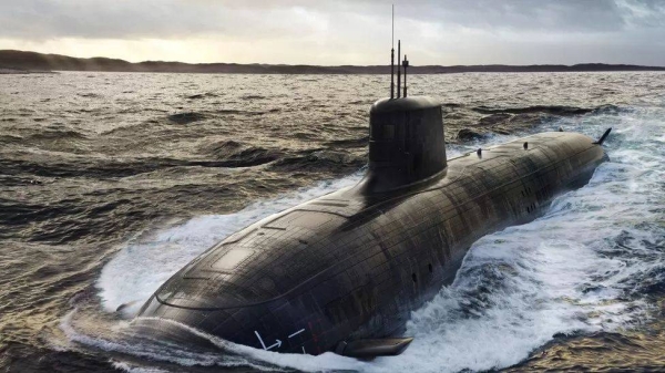 An illustration of a SSN-AUKUS submarine