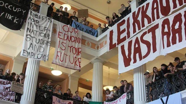 Protesters occupy Helsinki University main building, 28 September 2023