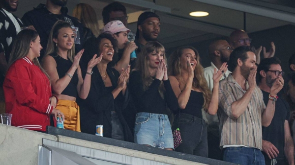 Swift was in the crowd at MetLife Stadium in New Jersey on Sunday night