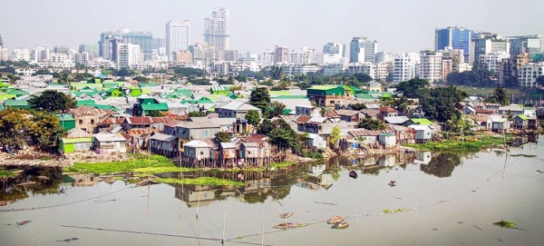The Korali informal settlement in Bangladesh’s capital, Dhaka. — courtesy UN-Habitat/Kirsten Milhahn
