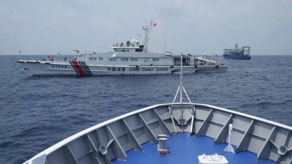 Chinese Coast Guard ships blocks the resupply mission