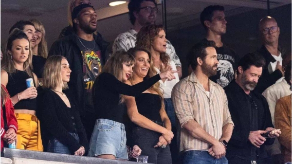 Taylor Swift attended the Chiefs game in New Jersey on Sunday, flanked by A-list celebrities