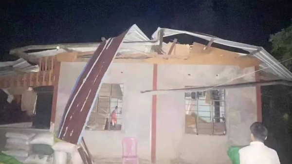 The aftermath of an artillery strike in Myanmar