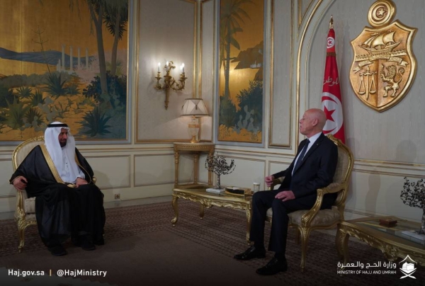 Tunisia's President Kais Saied received Saudi Arabia's Hajj and Umrah Minister Dr. Tawfiq Al-Rabiah at the Presidential Palace of Carthage.