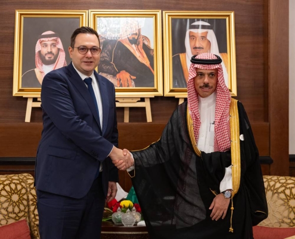 Saudi Arabia's Foreign Minister Prince Faisal Bin Farhan met, on Monday, with his Czech counterpart Jan Lipavský, on the sidelines of the 27th GCC-EU Joint Council and Ministers Meeting, which was held in Muscat.
