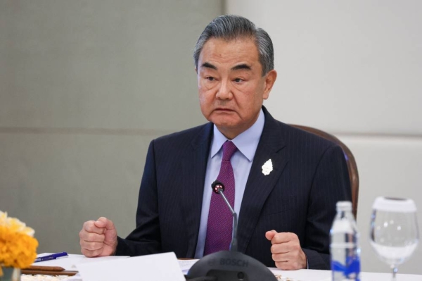 Chinese Foreign Minister Wang Yi attends a meeting with Russian Foreign Minister Sergei Lavrov in Denpasar, Indonesia July 7, 2022. Russian Foreign Ministry/Handout via REUTERS