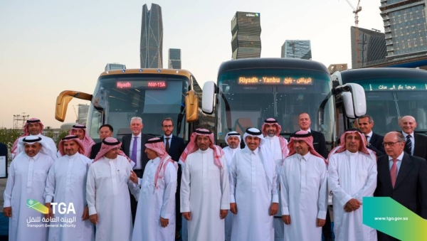 Minister of Transport and Logistics and Chairman of the Board of Directors of the Transport General Authority (TGA) Eng. Saleh Al-Jasser inaugurated the ceremony of operating Intercity Bus Service linking 200 cities and governorates across Saudi Arabia.