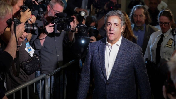 Michael Cohen attends the Trump Organization civil fraud trial on Tuesday, Oct. 24