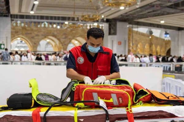 The ambulance teams of the Saudi Red Crescent in Makkah region have succeeded in dealing with a Sudanese pilgrim after she suddenly went into labor and then gave birth at the Grand Mosque.
