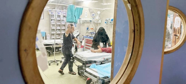 A patient is treated at the Nasser Medical Complex in Khan Yunis in the south of Gaza. — courtesy WHO