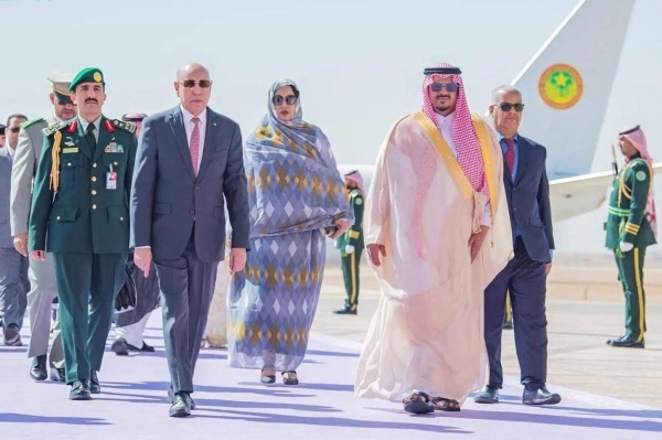 Mauritania’s President Mohamed Ould Ghazouani arrives in Riyadh on Thursday to attend the Saudi African Summit.