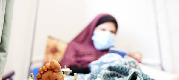 A woman recovers in Al Hilo Hospital in Gaza City after being buried in rubble and having an emergency cesarean section. — courtesy UNFPA/Bisan Ouda