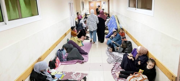 Al Shifa hospital is being used as shelter for displaced families in Gaza. — courtesy WHO