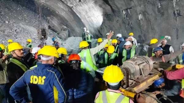 A portion of the tunnel collapsed on Sunday morning