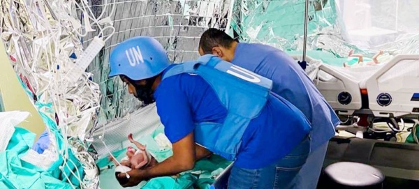 The World Health Organization (WHO), Palestine Red Crescent and partners evacuated patients, staff and families, including 31 babies in critical condition, from Al-Shifa Hospital in Gaza. — courtesy WHO