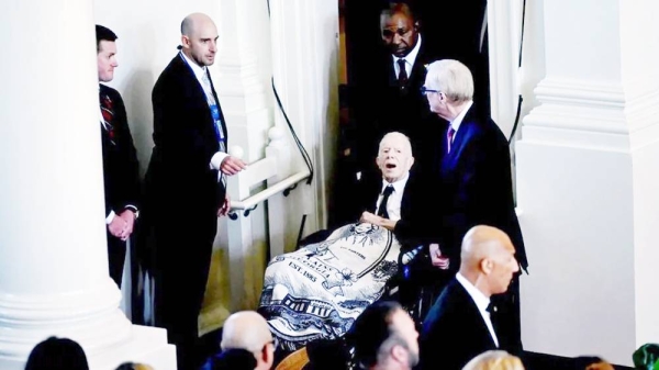 Former President Jimmy Carter attends a memorial service for his wife Rosalynn in Georgia, in a rare public appearance since entering hospice care 10 months ago. — courtesy Getty Images
