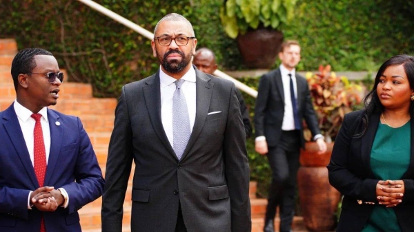 Home Secretary James Cleverly at the Kigali Genocide Memorial during his visit to Rwanda