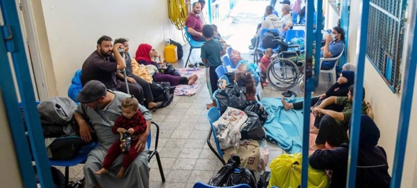 People displaced by fighting shelter at a health clinic in Gaza. — courtesy WHO