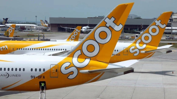 Scoot planes on the tarmac at Singapore's Changi Airport