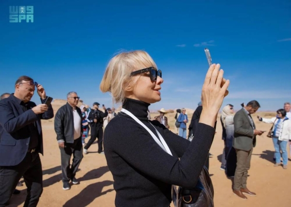 The diplomats accredited to Saudi Arabia tour historic sites in AlUla with their families.