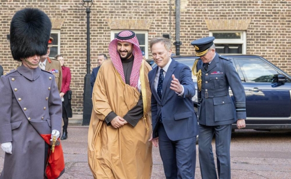 Prince Khalid Salman arrives at Lancaster House in London.