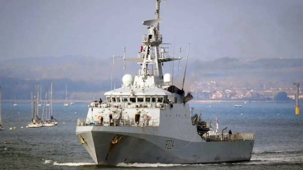 HMS Trent, an offshore patrol vessel, will take part in exercises off the coast of Guyana. — courtesy Getty Images