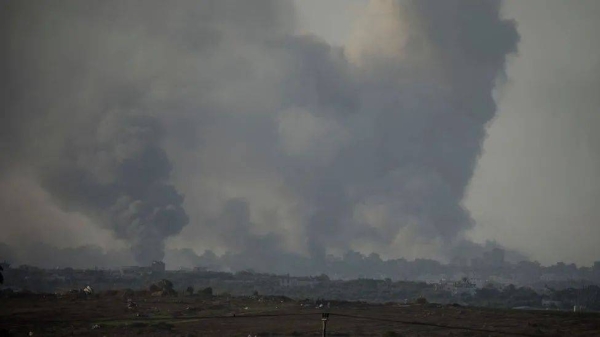 Smoke over Gaza on Tuesday
