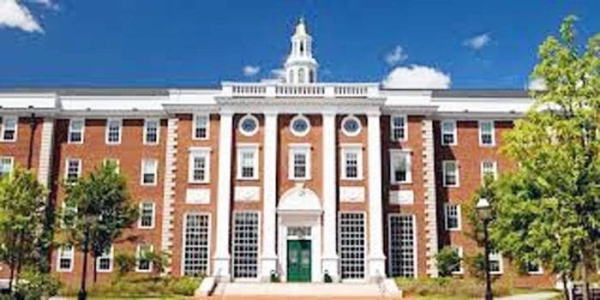 A view of Harvard campus in Cambridge, Massachusetts.