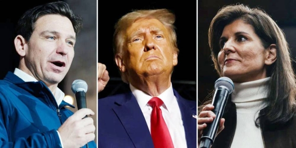 Combo picture of Ron DeSantis, Donald Trump and Nikki Haley. — Courtesy Getty Images