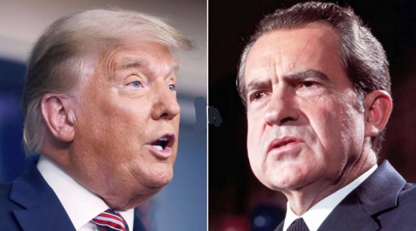 Combo photo of Donald Trump and RIchard Nixon