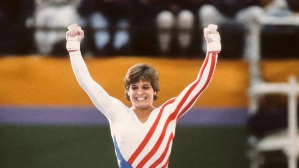 Mary Lou Retton is the first American female gymnast to win all-around gold at the Olympics