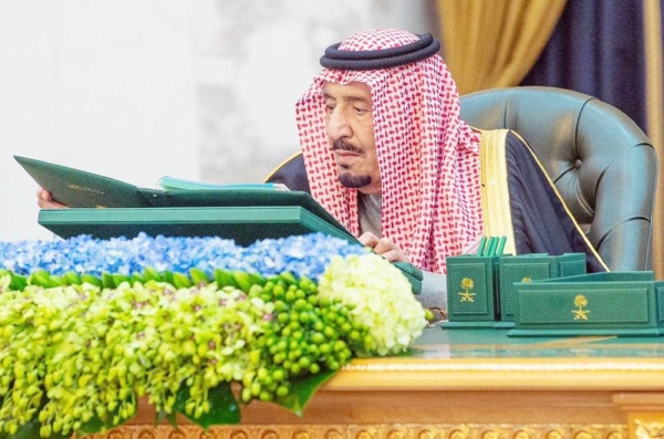 Custodian of the Two Holy Mosques King Salman chaired the Cabinet session on Tuesday.
