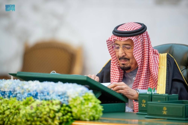 Custodian of the Two Holy Mosques King Salman chairs the Cabinet session held in Riyadh on Tuesday.