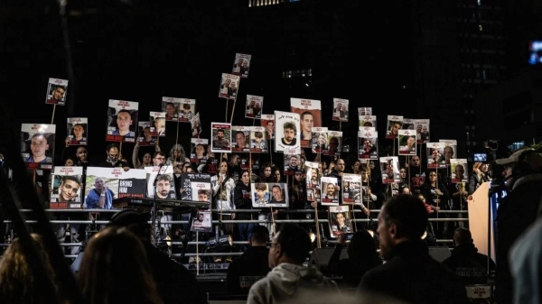 Demonstrators in Tel Aviv on January 6 demand the Israeli government do more to bring back the remaining hostages from Gaza