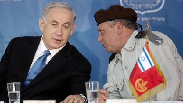 Gadi Eisenkot (R) and Benjamin Netanyahu pictured together. — courtesy Getty Images