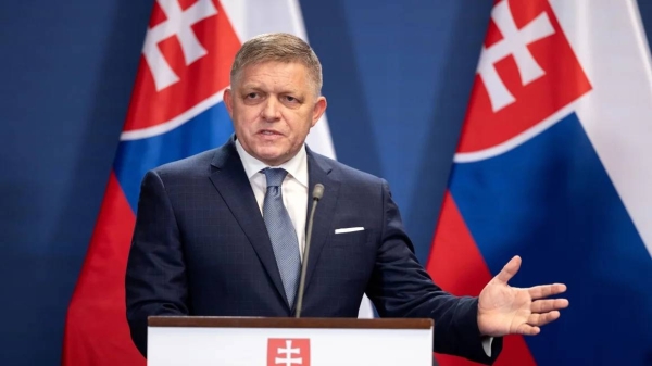 Robert Fico, Slovakia's prime minister, on January 16, 2024 in Budapest, Hungary