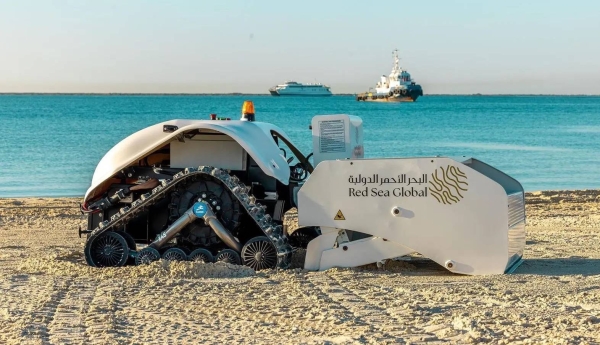 The electric-powered robot is specifically engineered to enhance the aesthetic of the sand and address the challenge of plastic waste and other debris. 